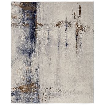 HomeRoots Rectangle Abstract Polypropylene Area Rug
