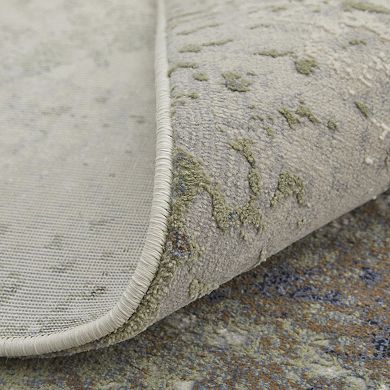 HomeRoots Rectangle Abstract Polypropylene Area Rug