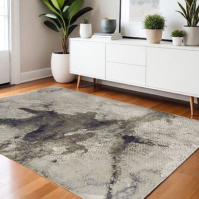HomeRoots Rectangle Abstract Polypropylene Area Rug