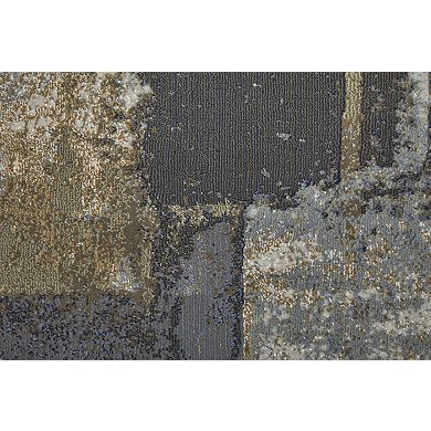 HomeRoots Rectangle Abstract Polypropylene Area Rug