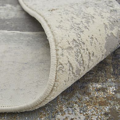 HomeRoots Rectangle Abstract Polypropylene Area Rug