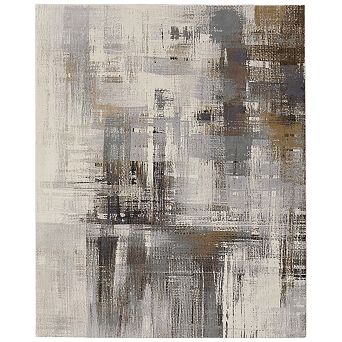 HomeRoots Rectangle Abstract Polypropylene Area Rug