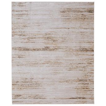 HomeRoots Rectangle Abstract Polyester Area Rug