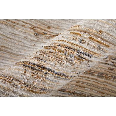 HomeRoots Rectangle Abstract Polyester Area Rug