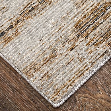 HomeRoots Rectangle Abstract Polyester Area Rug