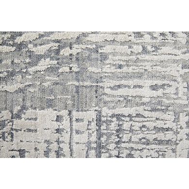 HomeRoots Rectangle Abstract Wool Blend Area Rug