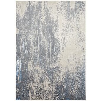 HomeRoots Rectangle Abstract Polyester Area Rug