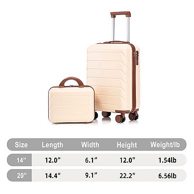 KTMBDW Luggage 2 Piece Set Suitcase Spinner Hardshell Lightweight Combination Lock