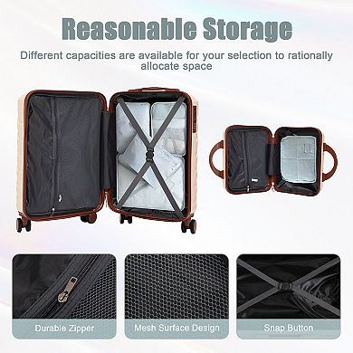 KTMBDW Luggage 2 Piece Set Suitcase Spinner Hardshell Lightweight Combination Lock