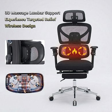 Ergonomic Home Office Desk Chair Massage Lumbar Support 4D Headrest Adjustable Back High Seat Depth