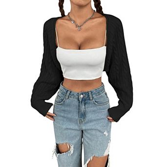 Women's Long Sleeve Knit Open Front Lightweight Casual Cardigan Shrug Sweater