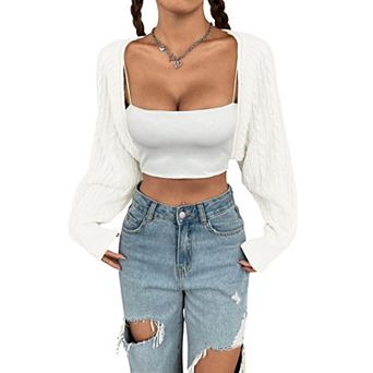 Women's Long Sleeve Knit Open Front Lightweight Casual Cardigan Shrug Sweater