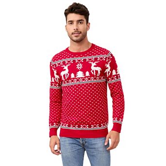 Men's Crew Neck Long Sleeve Christmas Pullover Sweater