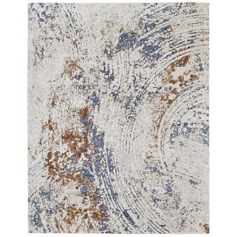 HomeRoots Rectangle Abstract Polypropylene Area Rug