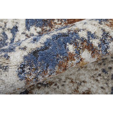 HomeRoots Rectangle Abstract Polypropylene Area Rug