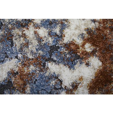 HomeRoots Rectangle Abstract Polypropylene Area Rug
