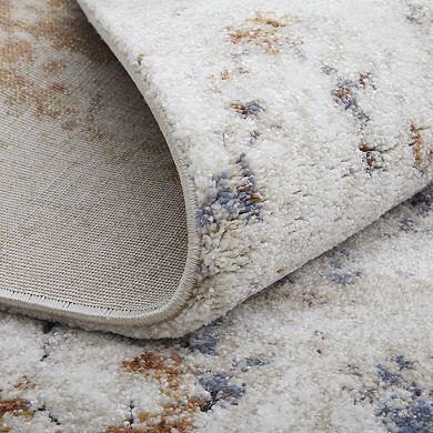 HomeRoots Rectangle Abstract Polypropylene Area Rug