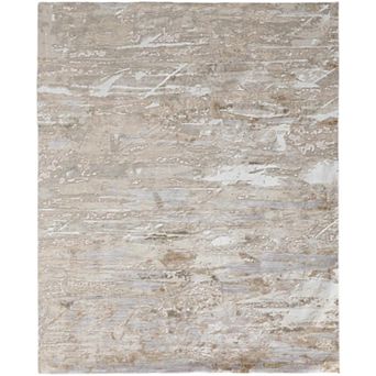 HomeRoots Rectangle Abstract Polyester Area Rug