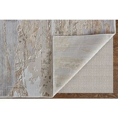 HomeRoots Rectangle Abstract Polyester Area Rug