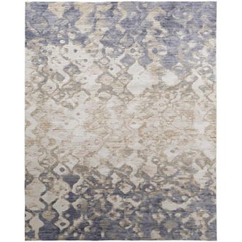 HomeRoots Rectangle Abstract Polyester Area Rug