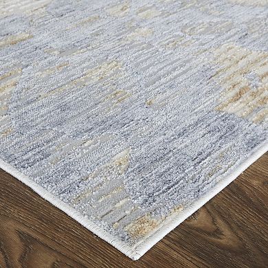 HomeRoots Rectangle Abstract Polyester Area Rug