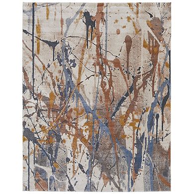 HomeRoots Rectangle Abstract Polypropylene Area Rug