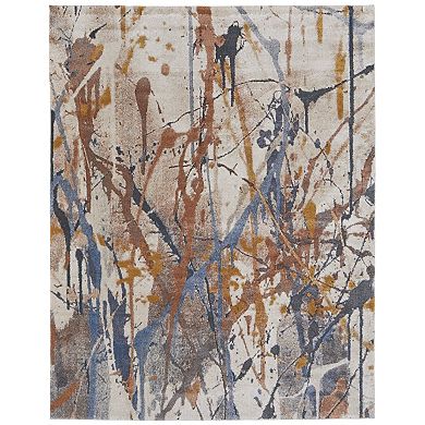 HomeRoots Rectangle Abstract Polypropylene Area Rug