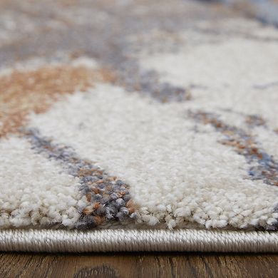 HomeRoots Rectangle Abstract Polypropylene Area Rug