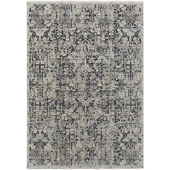 HomeRoots Rectangle Abstract Polypropylene Area Rug