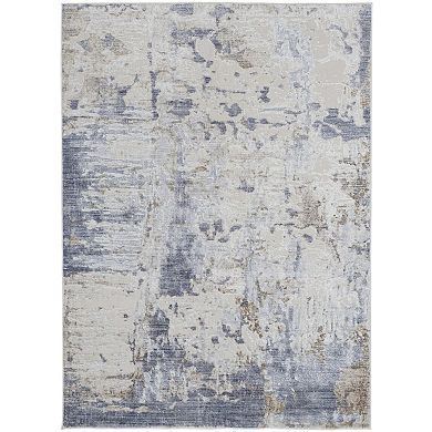 HomeRoots Rectangle Abstract Polyester Area Rug