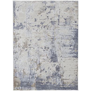 HomeRoots Rectangle Abstract Polyester Area Rug