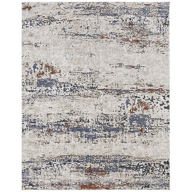 HomeRoots Rectangle Abstract Polypropylene Area Rug