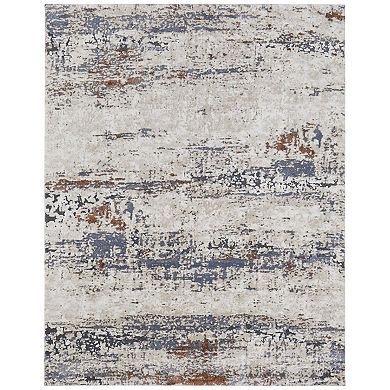HomeRoots Rectangle Abstract Polypropylene Area Rug