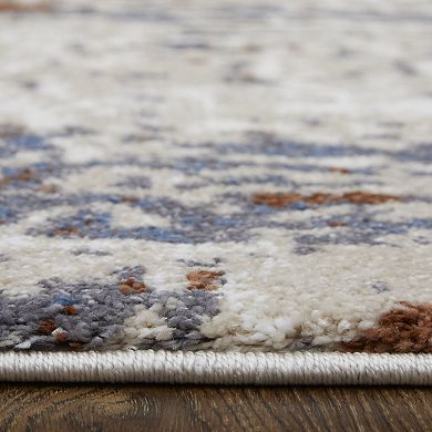HomeRoots Rectangle Abstract Polypropylene Area Rug