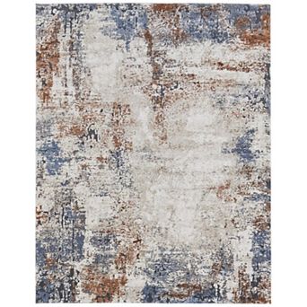 HomeRoots Rectangle Abstract Polypropylene Area Rug