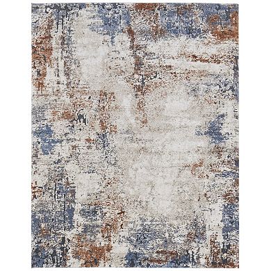 HomeRoots Rectangle Abstract Polypropylene Area Rug
