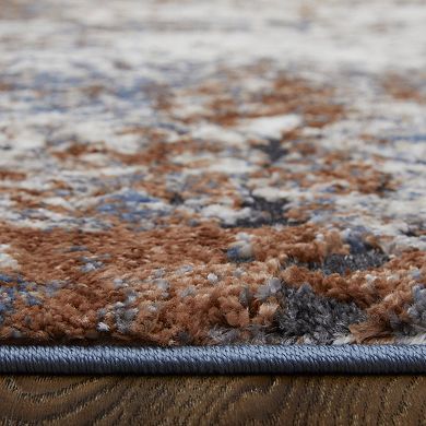 HomeRoots Rectangle Abstract Polypropylene Area Rug