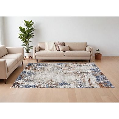 HomeRoots Rectangle Abstract Polypropylene Area Rug