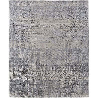 HomeRoots Rectangle Abstract Wool Blend Area Rug