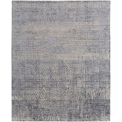 HomeRoots Rectangle Abstract Wool Blend Area Rug