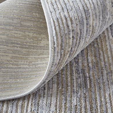 HomeRoots Rectangle Abstract Polyester Area Rug