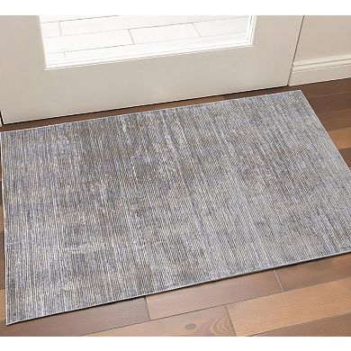 HomeRoots Rectangle Abstract Polyester Area Rug