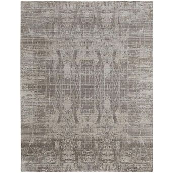 HomeRoots Rectangle Abstract Wool Blend Area Rug