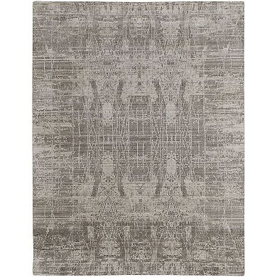 HomeRoots Rectangle Abstract Wool Blend Area Rug