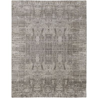 HomeRoots Rectangle Abstract Wool Blend Area Rug