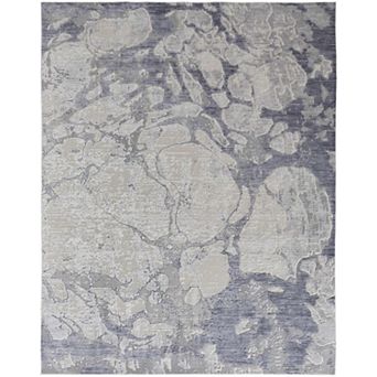 HomeRoots Rectangle Abstract Polyester Area Rug