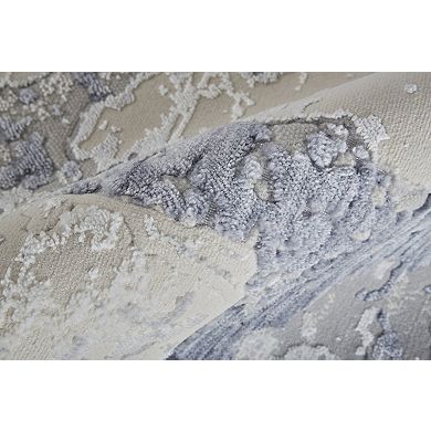 HomeRoots Rectangle Abstract Polyester Area Rug