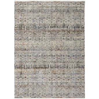 HomeRoots Rectangle Abstract Polypropylene Area Rug
