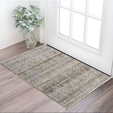 HomeRoots Rectangle Abstract Polypropylene Area Rug
