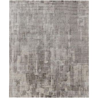 HomeRoots Rectangle Abstract Wool Blend Area Rug